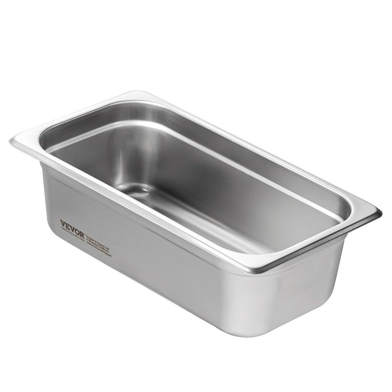 VEVOR 6 Pack Hotel Pans, 1/3 Size Anti-Jam Steam Pan, 0.8mm Thick Stainless Steel Restaurant Steam Table Pan, 4-Inch Deep Commercial Table Pan, Catering Storage Food Pan, For Industrial & Scientific_voghion.com