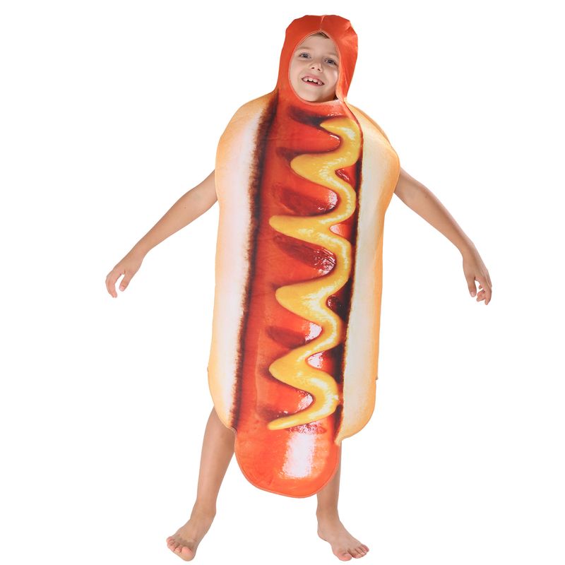 Unisex 3D renkli baskı çocuk sosisli tulumu Yemek sahnesi cosplay kostümü_voghion.com