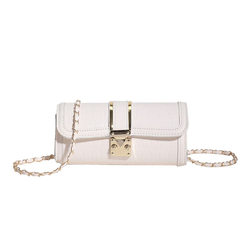 2024 New Ins Shoulder Korean Edition Style Small Golden Ball Chain Crossbody Stone Pattern Cylindrical Bag_voghion.com