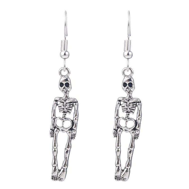 1 Pair Halloween Vintage Style Scissors Heart Shape Snake Plating Inlay Alloy Artificial Gemstones Drop Earrings_voghion.com