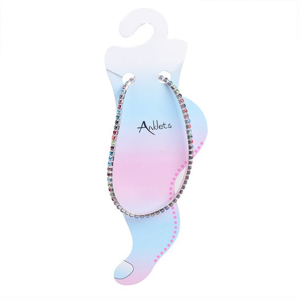 S6 Fashion Women's Single Row Sparkling Elastic Claw Chain Thin Anklet 2.0MM Full Diamond_voghion.com