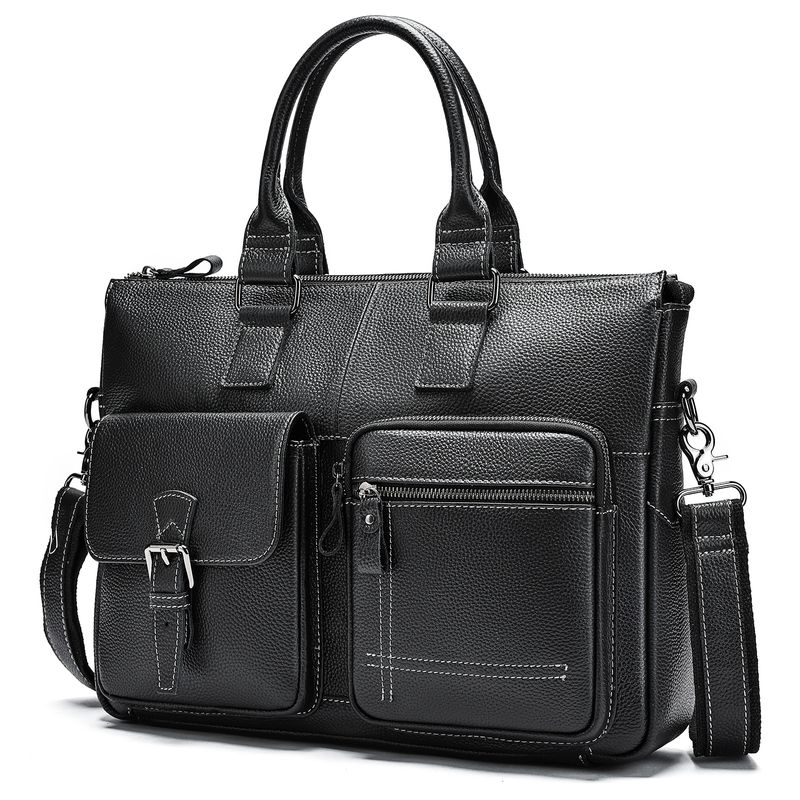 Marant Portable Genuine Leather Computer Bag Men's Large Capacity Shoulder Bag First Layer Cowhide New Business Briefcase_voghion.com