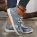 2023 European And American New Style Large Size Denim Fashionable Distressed Canvas Casual Lightweight Lace-up Women's_voghion.com