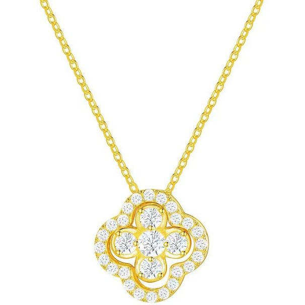 Découvrez le collier porte-bonheur en forme de trèfle à quatre feuilles détachable, un pendentif à quatre usures, une chaîne de clavicule de mode intelligente pour femme_voghion.com