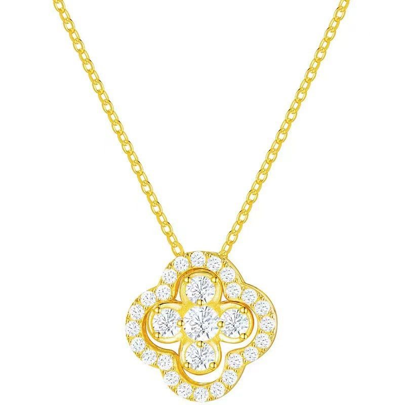 Meet the lucky four leaf clover necklace detachable a four wear pendant female smart fashion clavicle chain_voghion.com
