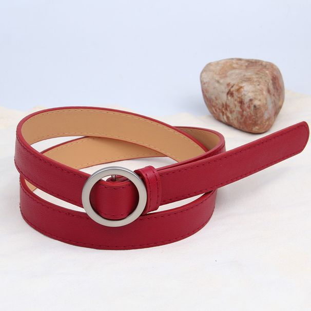 Women's Belt, Circular Without Needle, Peach Heart Needle Buckle, Thin Korean Version, Simple And Slim Fit, Versatile_voghion.com