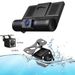 Enregistreur vidéo de voiture DVR 4 pouces Full HD 1080P 3 objectifs 170 ° G-sensor Surveillance de stationnement Caméscope de vision nocturne_voghion.com