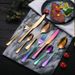 Set di posate in acciaio inossidabile di alta qualità - Utensili in argento/oro/oro rosa lucidati a specchio per cene moderne e regali promozionali_voghion.com