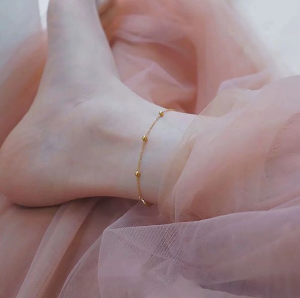 Cavigliera da spiaggia in acciaio al titanio con cuore di zucca Live Simple Niche, versatile, resistente allo sbiadimento, da donna_voghion.com