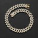 Hip-Hop Domineering 20mm Three-Row Men's Large Gold Full Diamond Personality Bar Cuban Chain_voghion.com