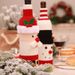 Festive Knitted Wine Bottle Cover - Christmas Champagne & Wine Cozy For Holiday Decor (Santa/Snowman Design)_voghion.com