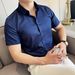Luxuriöses Satin-Kurzarmhemd für Herren – Atmungsaktiv, knitterfrei und stilvolle Business-Freizeitkleidung – Leicht und kühl für den Sommer_voghion.com