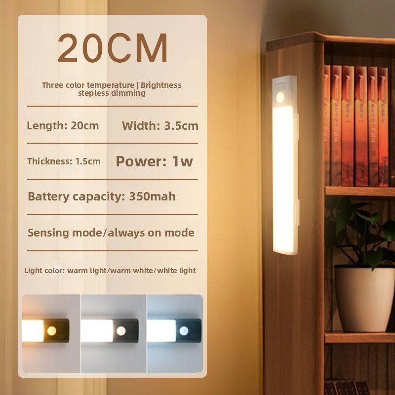 Schrank LED Menschlichen Körper Sensor Keine Bohren Verdrahtung Korridor Kleiderschrank Streifen Schlafzimmer Nacht Mit Nacht Licht_voghion.com