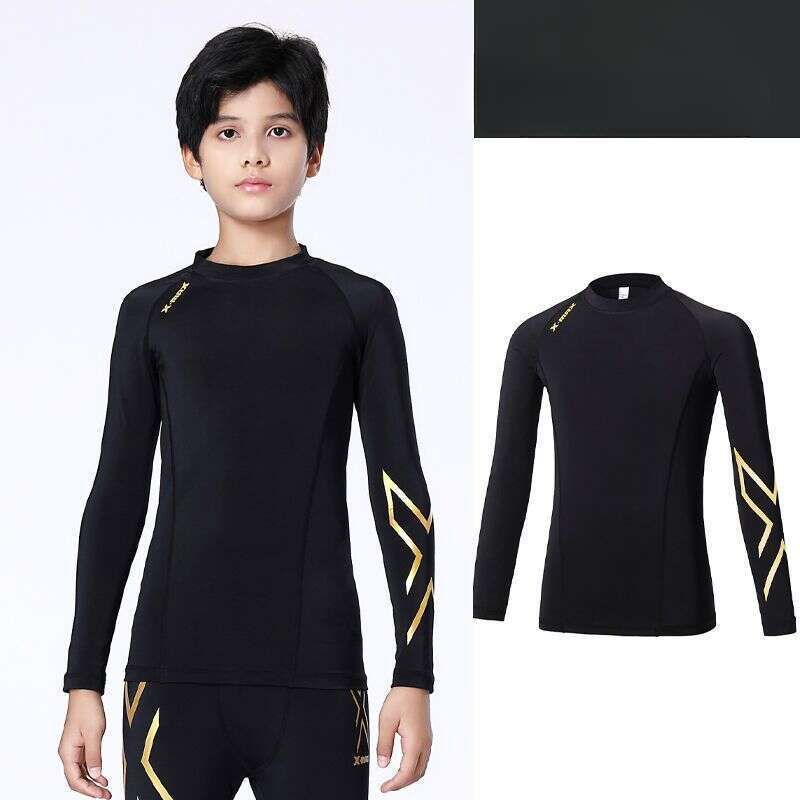 2X Max Children's Tight Fitting Training Boys' Long Sleeved Elastic Sweat Absorbing Quick Drying Clothes, Football,_voghion.com