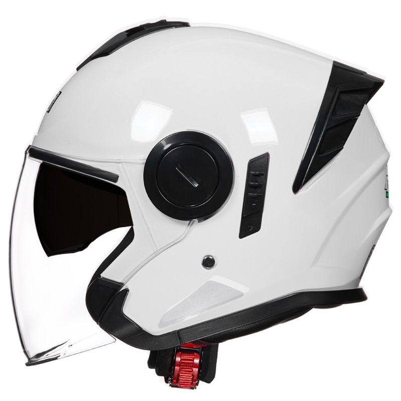 Kask motocyklowy 3/4 twarzy z podwójnym wizjerem i kompatybilnością z Bluetooth – lekki kask ABS z certyfikatem 3C do skuterów i jazdy miejskiej_voghion.com