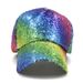 Neue Regenbogen Pailletten Baseball Kappe Für Frauen Sommer Baumwolle Hut Mädchen Snapback Hip hop Gorras Bones Mädchen Party hut_voghion.com