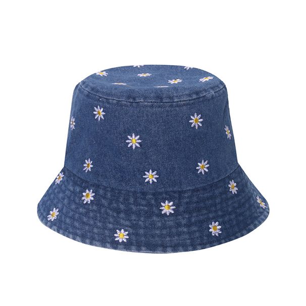Spring/Summer New Pot Internet Red, Trendy And Versatile Sunshade Flower Embroidered Fisherman Hat, Women's Korean_voghion.com