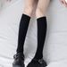 Wadenstrümpfe für Damen, blickdichte Samtsocken bis zur Mitte der Wade, JK-Strümpfe für Schüler, schwarze Overknee-Socken bis zur halben Wade_voghion.com