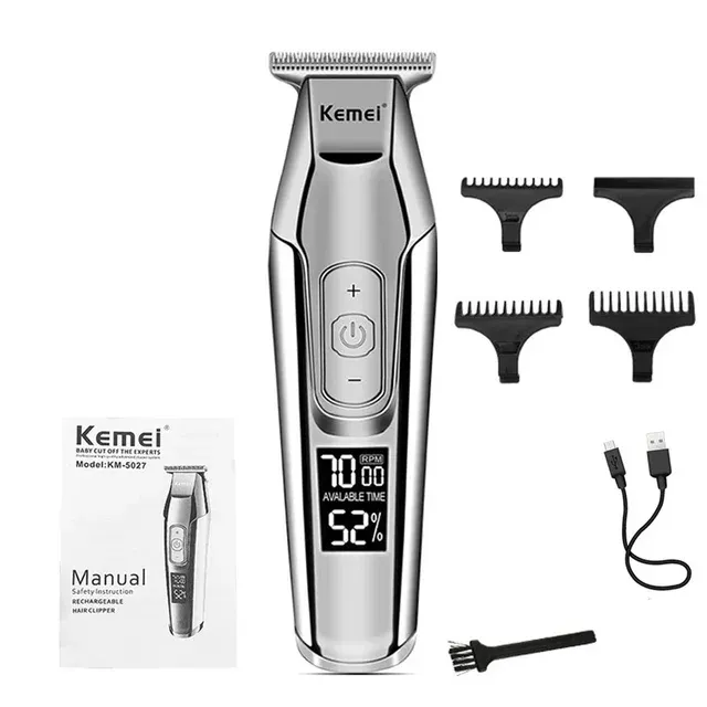 5027 Barber Trimmer Zero Gapped Cordless Edge Hair Clipper Close-cutting hine for ing Dry Shaving LCD Display_voghion.com