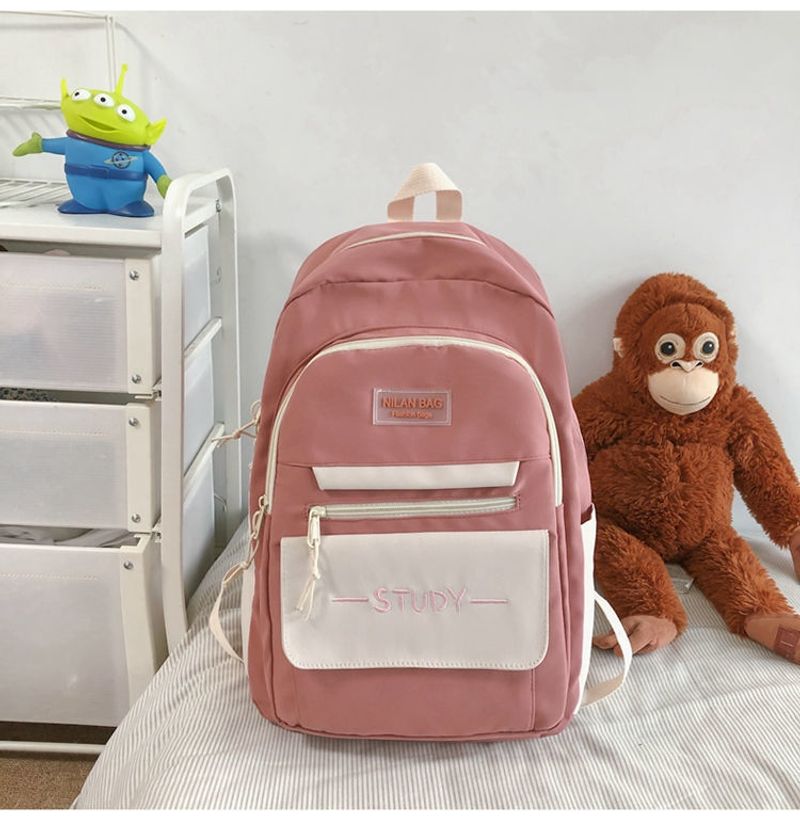 Zaino scolastico per studentesse adolescenti, zaino alto ad alta capacità, semplice riduzione del carico,_voghion.com