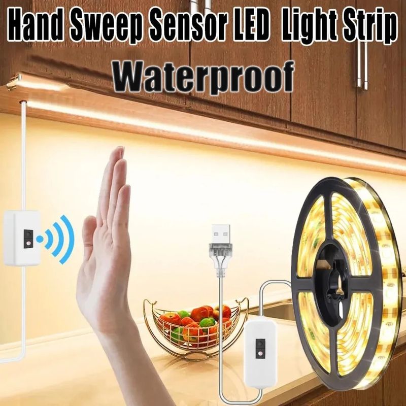 5V USB Smart LED-Lichtstreifen mit Hand-Sweep-Sensor, 2835 SMD RGB wasserdichtes flexibles Bandlicht für Zuhause und Unterhaltung_voghion.com