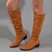 Plus Size Women's High 2023 Autumn Outdoor Solid Color Fashion Boots For Women_voghion.com
