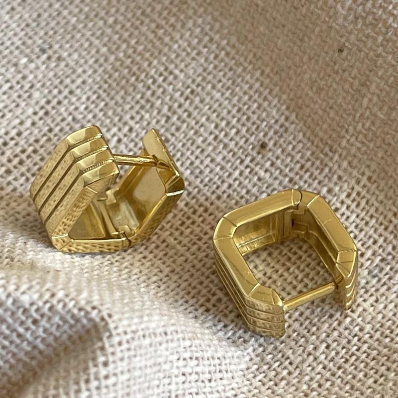 Sterling VENUS  Sier Geometry Block Stripe Earrings for Women Girl Party Gift Simple Office INS Jewelry Dr_voghion.com
