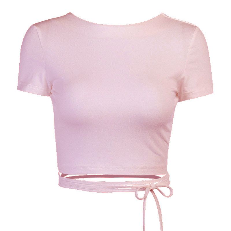 Sommerliches, einfarbiges, rückenfreies, einteiliges Oberteil für Damen mit Brustgurten_voghion.com
