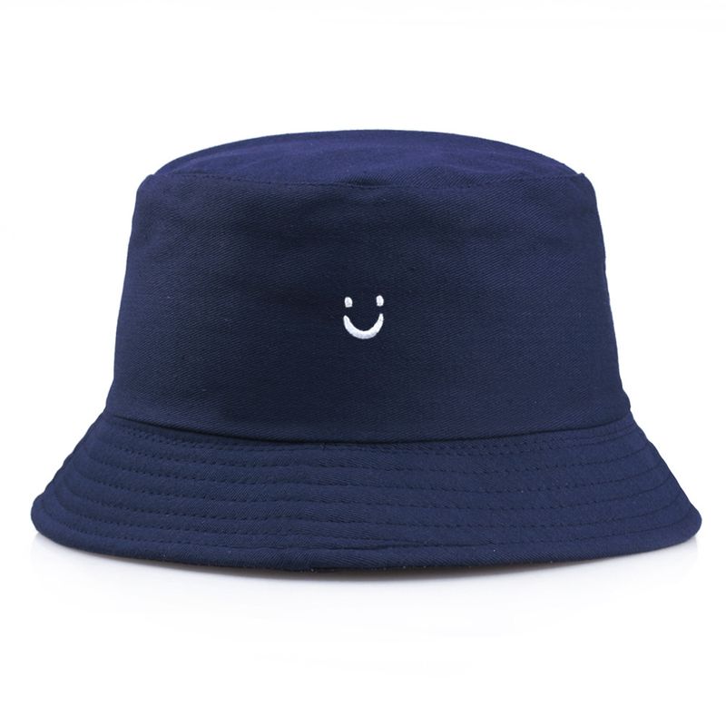 New Arrivals New Arrivals New Smiling Face Embroidered Fisherman Women's Cute Sunscreen Bowl Men's Outdoor Sunshade Hat_voghion.com