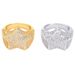 Fünfzackiger Sternring mit echtem Gold, galvanisiert, Mikro-Set Zirkonia, Hip Hop Herren StarRing_voghion.com