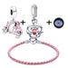 Braccialetti con ciondoli, design semplice, accessori di lusso fai da te, bracciale in pelle rosa con corona dell'amore_voghion.com