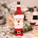 Festive Knitted Wine Bottle Cover - Christmas Champagne & Wine Cozy For Holiday Decor (Santa/Snowman Design)_voghion.com