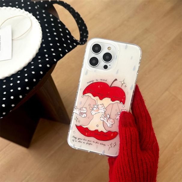 Cute Carousel Cat Suitable For IPhone 16 Promax Iphone 14 Phone Case 13 Double Layer 15 Women_voghion.com