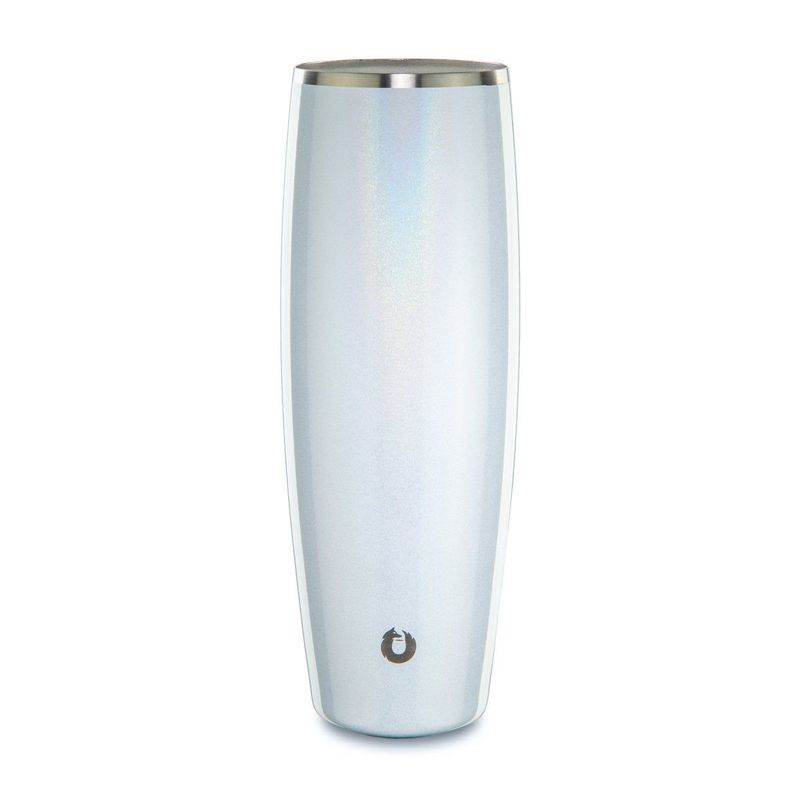 24 Oz Stainless Steel Beer Glass With Lid, Shimmer White_voghion.com