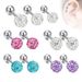 Boucles d'oreilles œillets en acier chirurgical pour femme, bijoux de piercing pour sourcils, perles en cristal, 1 paire/2 pièces, 3/4/5 millimètres_voghion.com