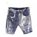 Herrenbekleidung Frühling und Sommer Neue Halbhose Mode Männer Gewaschene Ripped Hole Patches Paint Slim Fit Splicing Denim Shorts Männer_voghion.com