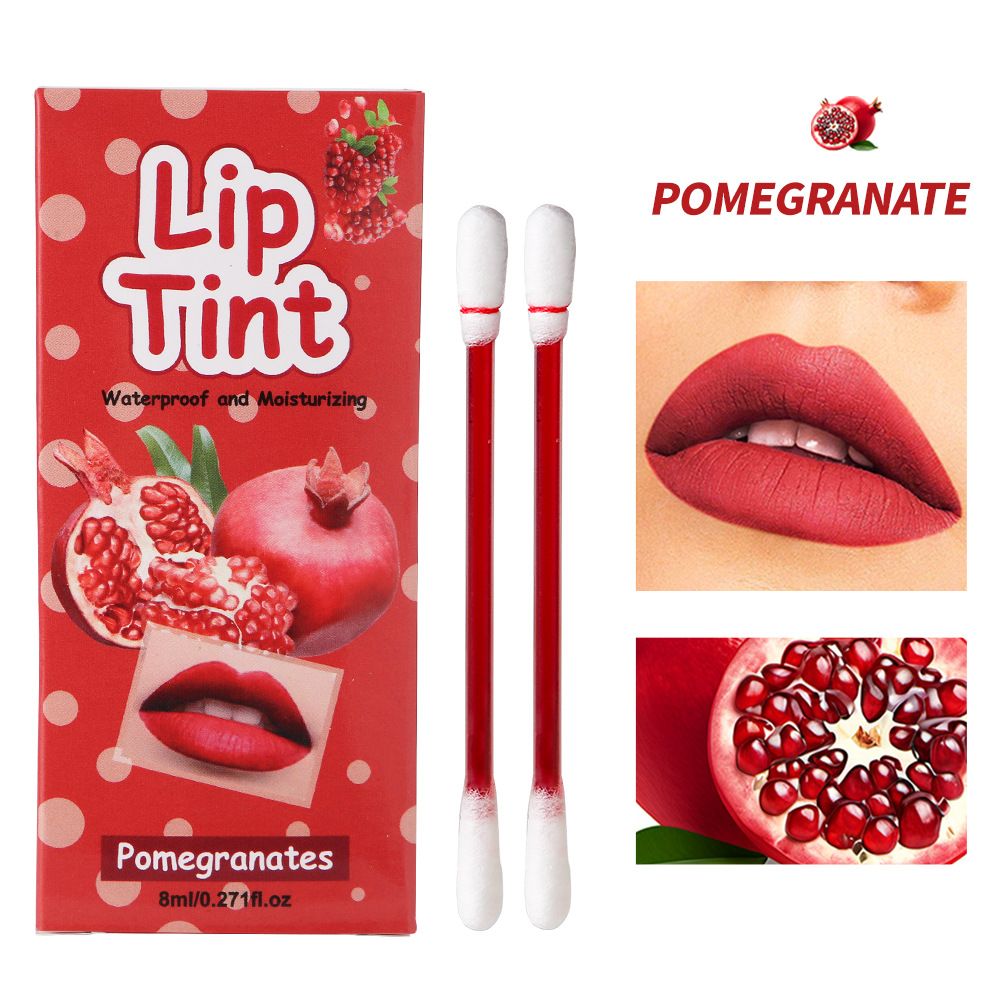 Läppglans Liptint bomullspinne Läppglans Engångsmatt fruktläppstift Läppfärg Flytande Non-stick Kopp Färgad läppglaze_voghion.com