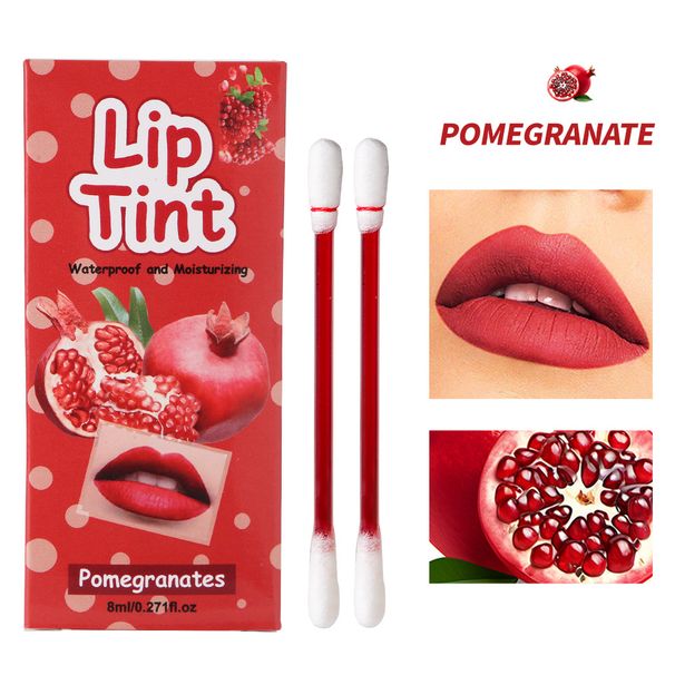 Läppglans Liptint bomullspinne Läppglans Engångsmatt fruktläppstift Läppfärg Flytande Non-stick Kopp Färgad läppglaze_voghion.com