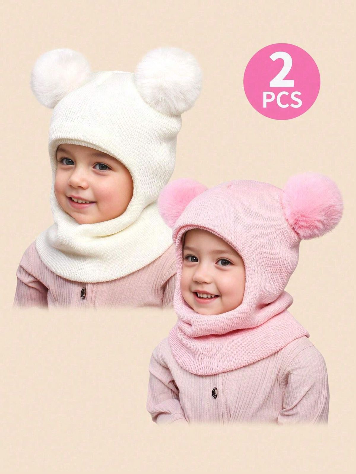 1pc/Set Infant Knit Hat, Wind-Proof Warm Cute Girl Beanie Suitable For Autumn/Winter Outdoor, Fashionable Matching, Can Be Used As Birthday Gift_voghion.com