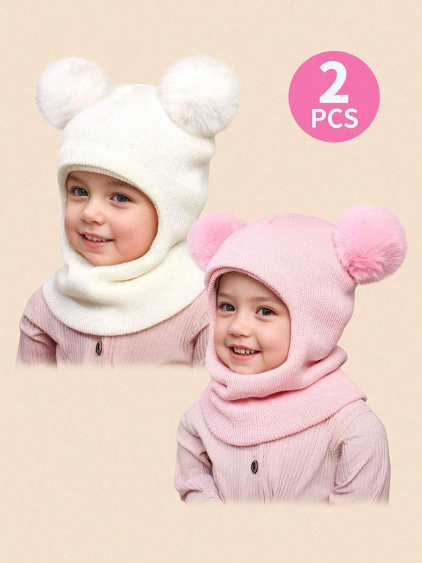 1pc/Set Infant Knit Hat, Wind-Proof Warm Cute Girl Beanie Suitable For Autumn/Winter Outdoor, Fashionable Matching, Can Be Used As Birthday Gift_voghion.com
