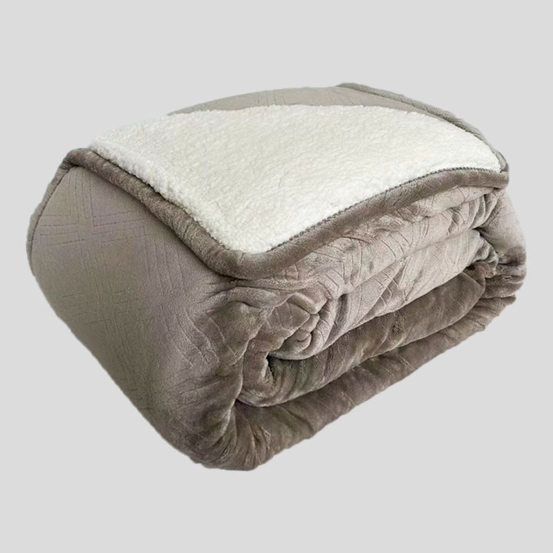 Sherpa Lamb Plush Blanket, Enlarged And Thickened Double-layer Flannel Blanket_voghion.com