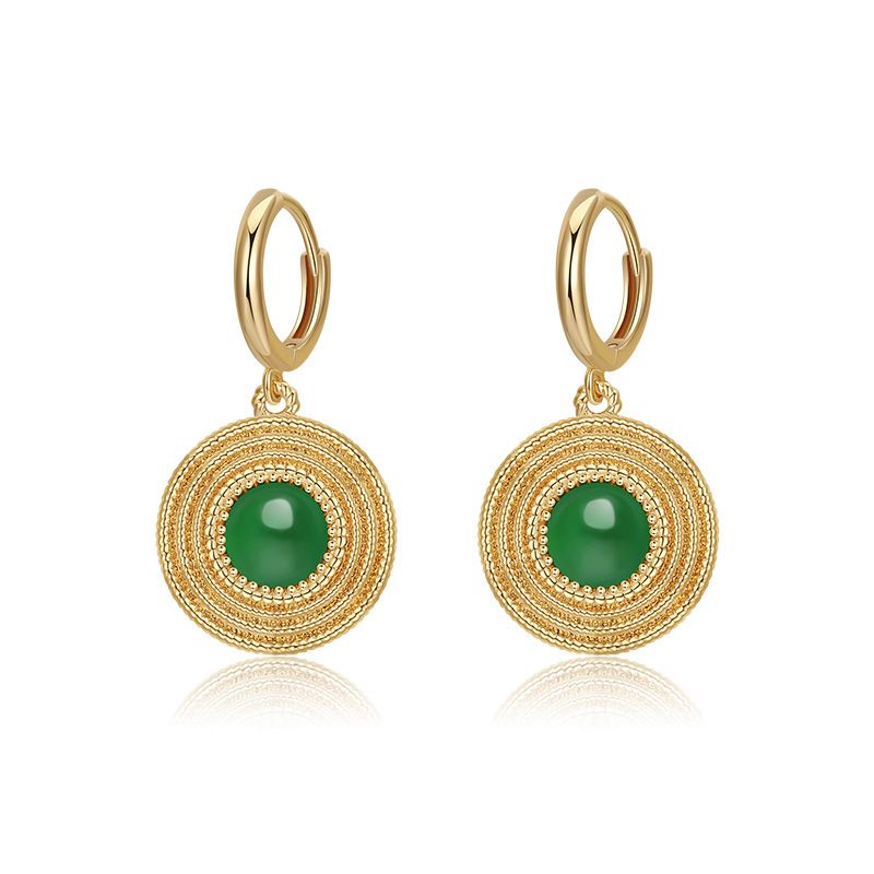 Orecchini da donna in paglia retrò con cerchio, leggeri, di lusso, di alta qualità, dal design raffinato, dal temperamento semplice e versatile._voghion.com