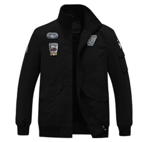 Herrenbekleidung Herren Vintage Arbeitsjacke mit Stehkragen und Stickerei – leichte und schwere Optionen in Schwarz, Khaki, Armeegrün_voghion.com