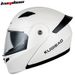 Kooqibao Modular Motorcycle Helmet With Dual Visor - Flip-Up Full Face Helmet, Long Battery Life Bluetooth Version (K21), 3C Certified - Matte Black_voghion.com