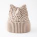 Gestrickte Mütze mit Katzenohren – weiche, warme Wintermütze mit süßem Tierdesign, atmungsaktiv und winddicht für Herbst und Winter, Strickpullover-Mütze mit warmen Ohren_voghion.com
