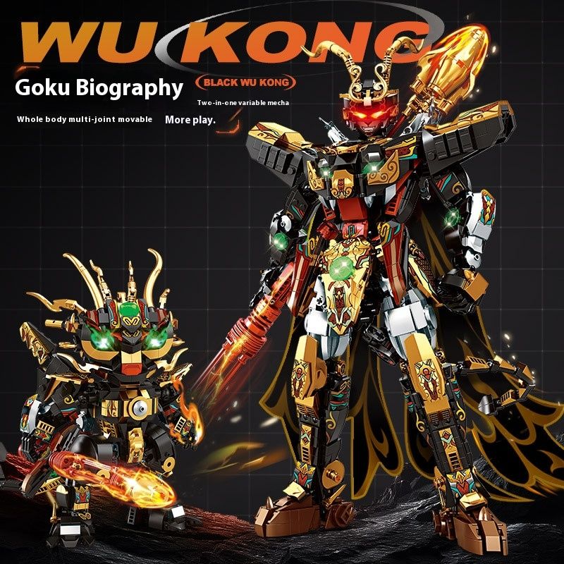 Xingji 63001 Black Wukong Mech Robot Celtniecības bloka modelis zēnu un meiteņu rotaļlietām_voghion.com