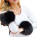 Decorative Gloves Windproof Cuffs Hand Warmers Fox Fur Thermal Arm Sleeves_voghion.com