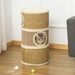 PawHut 28' Multi-Level Cat Condo With Sisal Scratching Pad 3 Story Hideaway For Cats Brown_voghion.com