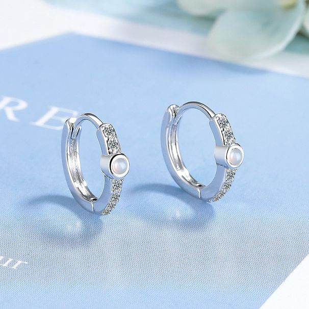 Orecchini a cerchio doppio semplice in opale, nuovi orecchini di design di nicchia, eleganti, versatili e alla moda._voghion.com