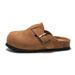 RUIZUSTOCK Autumn Winter Children's Cork Slippers Genuine Leather Boys' Beach Shoes Closed-Toe Girls' Suede Cowhide_voghion.com